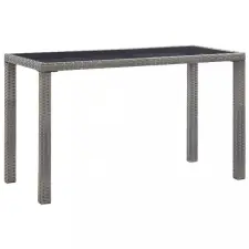 antracitszürke polyrattan kerti asztal 123 x 60 x 74 cm kerti bútor