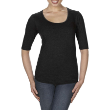 ANVIL ANL6756 mély nyakkivágású 1/2 ujjú Női póló Anvil, Black-M női póló