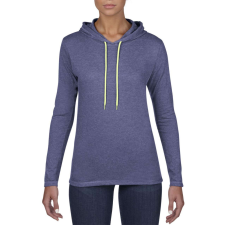 ANVIL ANL887 hosszú ujjú Női kapucnis póló Anvil, Heather Blue/Neon Yellow-XL női póló
