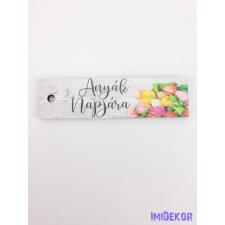  Anyák napjára tulipános fűzhető kísérő tábla 2,1x7cm - biléta dekorációs kellék
