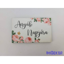 Anyák napjára virág mintás tábla 5x8cm - téglalap dekorációs kellék