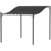 AOSOM x 3 m-es pergola, falra szerelhető kerti pavilon, vízálló, fém váz, vízelvezető lyukak, árnyékoló tető, sötétszürke
