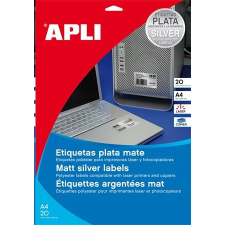APLI 210x297 mm etikett, poliészter, időjárásálló, ezüst 100 darab (LCA12974) (LCA12974) információs címke