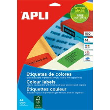 APLI 210x297mm színes Etikett 100 etikett/csomag Kék etikett