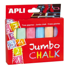 APLI Aszfaltkréta, kerek, jumbo, APLI, 6 különböző szín kréta