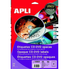 APLI CD/DVD etikett, A4, teljes lefedettségű, matt 50 darab (LCA10808) etikett