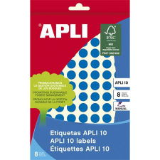 APLI Etikett, 10 mm kör, kézzel írható, színes, APLI, kék, 1008 etikett/csomag etikett