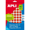 APLI Etikett, 10 mm kör, kézzel írható, színes, APLI, piros, 1008 etikett/csomag