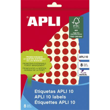  APLI Etikett, 10 mm kör, kézzel írható, színes, APLI, piros, 1008 etikett/csomag etikett