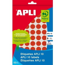 APLI Etikett, 10 mm kör, kézzel írható, színes, APLI, piros, 1008 etikett/csomag (LCA2732) etikett
