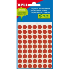 APLI Etikett, 10 mm kör, kézzel írható, színes, APLI, piros, 315 etikett/csomag (LCA2053) etikett