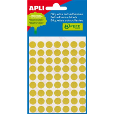 APLI Etikett, 13 mm kör, kézzel írható, színes, APLI, sárga, 175 etikett/csomag etikett