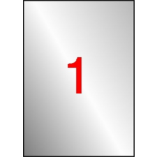 APLI Etikett, 210x297 mm, poliészter, időjárásálló, apli, ezüst, 100 etikett/csomag 12974 etikett