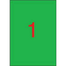 APLI Etikett, 210x297 mm, színes, APLI, zöld, 100 etikett/csomag etikett