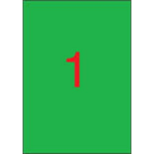 APLI Etikett, 210x297 mm, színes, APLI, zöld, 100 etikett/csomag etikett