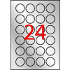 APLI Etikett, 40 mm kör, poliészter, időjárásálló, APLI, ezüst, 480 etikett/csomag