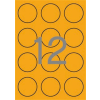 APLI Etikett, 60 mm kör, színes, APLI, neon narancs, 240 etikett/csomag