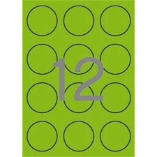  APLI Etikett, 60 mm kör, színes, APLI, neon zöld, 240 etikett/csomag etikett