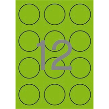 APLI Etikett, 60 mm kör, színes, apli, neon zöld, 240 etikett/csomag 02869 etikett