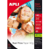 APLI Fotópapír, tintasugaras, A4, 140 g, fényes, APLI "Best Price"