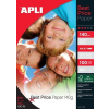 APLI Fotópapír, tintasugaras, A4, 140 g, fényes, APLI "Best Price"
