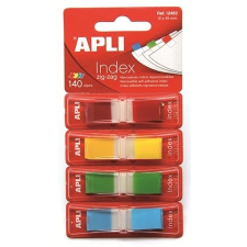 APLI Jelölõcímke, mûanyag, 4x35 lap, 12x45 mm, APLI, 4 szín információs címke