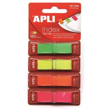 APLI Jelölõcímke, mûanyag, 4x40 lap, 12x45 mm, APLI, 4 fluoreszkáló szín információs címke