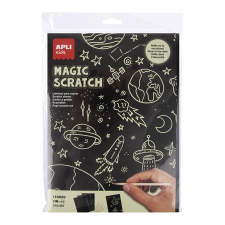 APLI Képkarcoló, világítós, A4, APLI Kids "Magic Scratch", 8 lap kreatív és készségfejlesztő