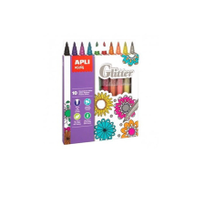 APLI "Kids Glitter" 3,8 mm Filctoll készlet - Vegyes színek (10 db / csomag) filctoll, marker