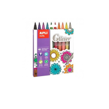 APLI "Kids Glitter" 3,8 mm Filctoll készlet - Vegyes színek (10 db / csomag) (18218) filctoll, marker