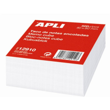 APLI Kockatömb, 80x80 mm, ragasztott, APLI, fehér jegyzettömb