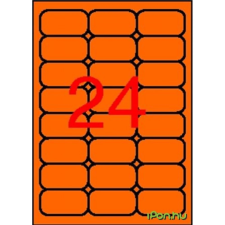 APLI Neon narancs etikett 64 x 339 mm kerekített sarkú 480 etikett/csomag etikett