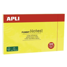 APLI Öntapadó jegyzettömb, 125x75 mm, 100 lap, APLI "Funny", sárga jegyzettömb