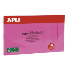 APLI öntapadó jegyzettömb, 125x75 mm, 100 lap, apli &quot;funny&quot;, pink 15003 jegyzettömb