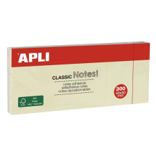 APLI Öntapadó jegyzettömb, 40x50 mm, 3x100 lap, APLI „Classic”, sárga post-it