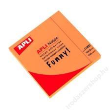 APLI Öntapadó jegyzettömb, 75x75 mm, 100 lap, APLI, neon narancs (LNP11900) jegyzettömb