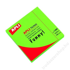 APLI Öntapadó jegyzettömb, 75x75 mm, 100 lap, APLI, neon zöld (LNP11899) jegyzettömb