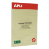 APLI öntapadó jegyzettömb, vonalas, 100x150 mm, 100 lap, apli "classic", sárga