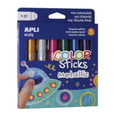 APLI Tempera kréta készlet, APLI Kids "Color Sticks Metallic", 6 különböző metál szín tempera