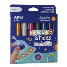APLI Tempera stift készlet, toll alakú, APLI "Kids", 6 különböző metál szín (LCA14405) tempera