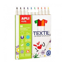 APLI Textilmarker, 2,9 mm, APLI &quot;Kids Textil&quot;, 10 különböző szín filctoll, marker
