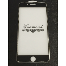 Apple Diamond iPhone 7 Plus / 8 Plus (5,5&quot;) fekete-ezüst 3D előlapi üvegfólia mobiltelefon kellék