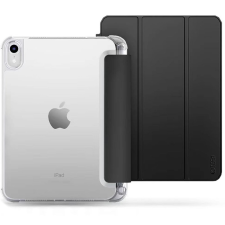  Apple iPad Air (2020) / iPad Air (2022), mappa tok, közepesen ütésálló, érintőceruza tartóval, átlátszó hátlap, Smart Case, TP SC Pen Hybrid, fekete tablet tok