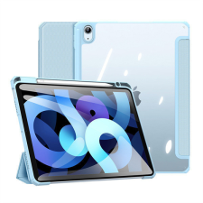  Apple iPad Air (2020) / iPad Air (2022), mappa tok, Smart Case, légpárnás sarok, közepesen ütésálló, Apple Pencil tartóval, átlátszó hátlap, Dux Ducis Toby, kék tablet tok