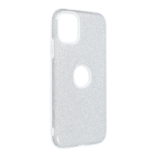 Apple iPhone 11 (6,1") szilikon tok, csillámos, hátlap tok, ezüst tok és táska