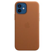 Apple Iphone 12/12 Pro Leather Magsafe gyári nyereg barna bőr védőtok tok és táska