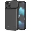  Apple iPhone 12 Mini / 13 Mini, Szilikon tok, műanyag hátlap + Akkumulátor, 4700 mAh, LED-es, Tech-Protect PowerCase, fekete