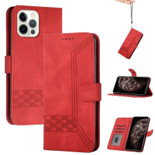 Apple iPhone 12 Mini, Oldalra nyíló tok, stand, kártyatartóval, kézpánttal, Wooze Illusion, piros (119654) - Telefontok tok és táska