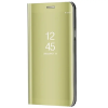 Apple iPhone 13 Pro Max, Oldalra nyíló tok, hívás mutatóval, Smart View Cover, arany (utángyártott)