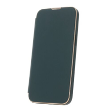 Apple iPhone 13 Pro, Oldalra nyíló flip tok, Smart Gold Frame MagSafe, zöld tok és táska